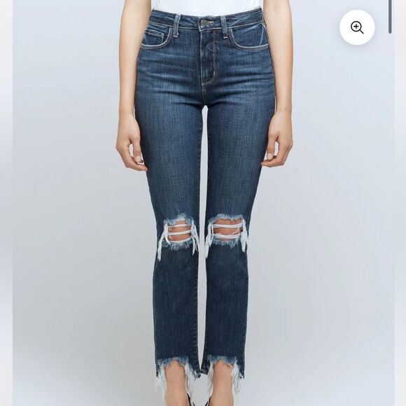 L'Agence Highline High Rise Distressed Skinny Jeans Size 26 - Picture 1 of 8